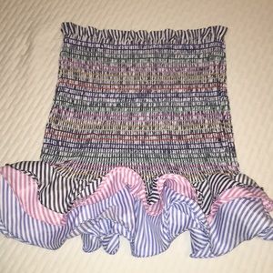 Striped rainbow stitch skirt/shirt (S)